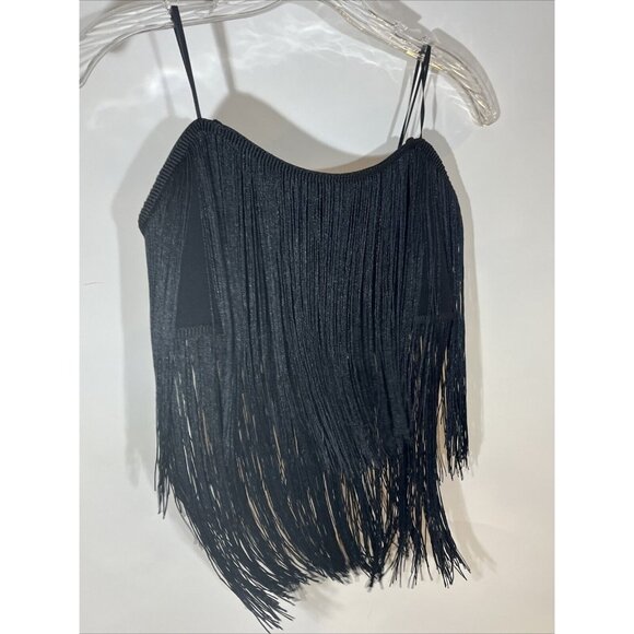 Sincerely Jules Women's Medium Crop Top Fringe Flapper GoGo Disco Showgirl - Picture 3 of 9